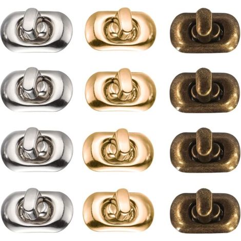 Fermoir Sac 12 Pièces Fermoirs pour Porte Monnaie Fermetures à Tourner Fermoir Cartable Verrouillage Par Rotation Sac Fermoir Pression Sac Twist Lock Fermoir pour Sac (1/5)