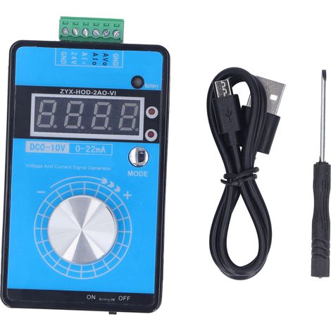 Générateur de signaux de tension et de courant CC 0-10 V 0-22 mA, simulateur analogique, alimentation CC 24 V (1/5)