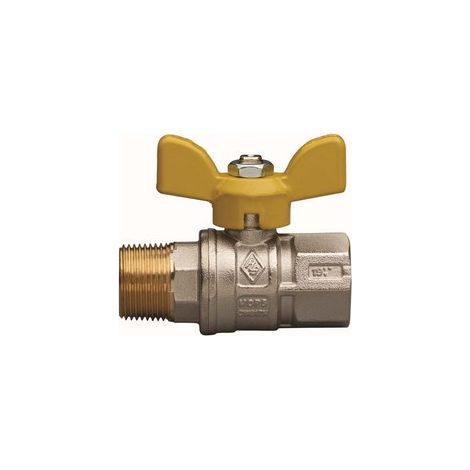 VALVOLA A SFERA PER GAS A PASSAGGIO TOTALE FIL. MF CON FARFALLA Misura: 1/2" DN 15