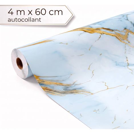 Dalsys revêtement mural autocollant rouleau de 4m x 60cm Bleu glacier PVC (1/5)