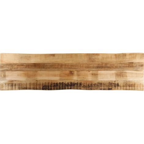 Tischplatte mit Baumkante 160x40x2,5 cm Raues Mango Massivholz