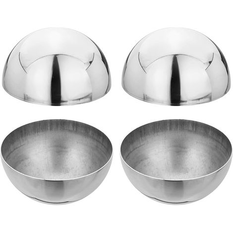 4 Stück hohle Edelstahl-Halbkugeln, 74 mm (2,91 Zoll) Durchmesser (1/5)