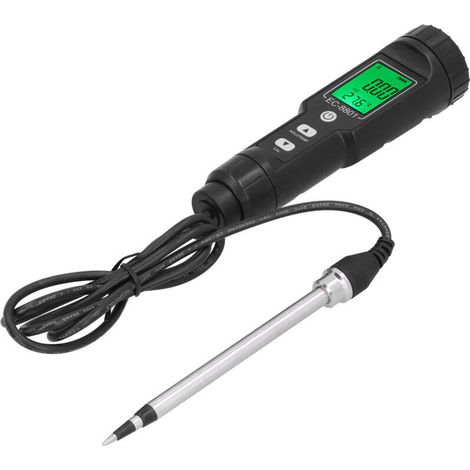 EC Soil Temperature Tester with Backlight, Portable Conductivity Meter for Hydroponic Agriculture