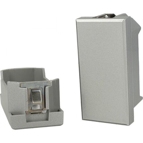 Copriforo Falso polo tappo 1M Grigio Silver Tech Compatibile Bticino Axolute (1/3)