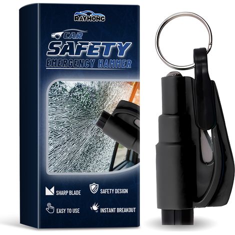 Marteau d'urgence pour voiture, modèle 2025, brise-vitre, mini marteau d'urgence pratique pour l'évacuation-AquaForge (1/5)