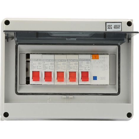 Unité de consommation de caravane de garage à 4 voies 63A 30mA RCD 4MCB 2  6A + 20A + 32A