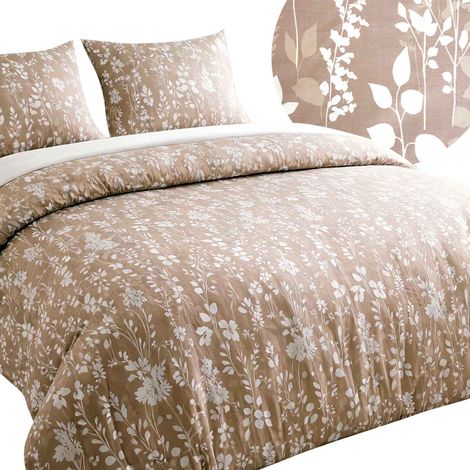 Baumwollbettwäsche 180x200 Satin BAUMWOLLBLUMEN beige Vegetation Natur (1/5)