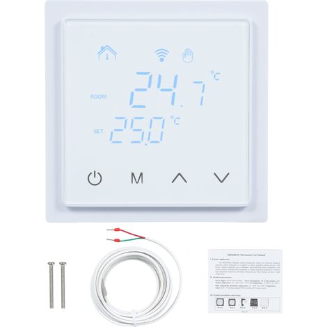 Intelligenter Raumthermostat 16A für Fußbodenheizung, Temperaturregler 85–250 V, Wandthermostat mit LED-Touchscreen