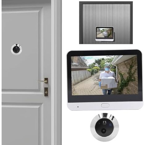 Digitale Türkamera mit WLAN, Nachtsicht und Bewegungserkennung, 4,3-Zoll-IPS-LCD-Bildschirm, Spionagekamera für die Haustür