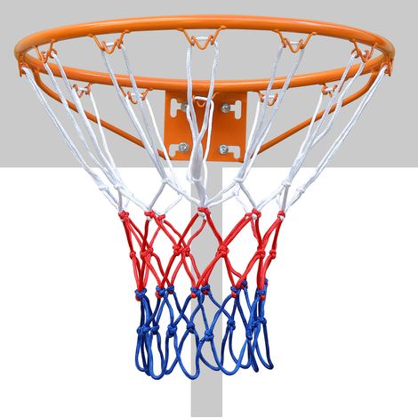 Cerceau de basket 45,72 cm avec filet en nylon, montage mural, structure en acier carbone, pour usage intérieur et extérieur (1/5)
