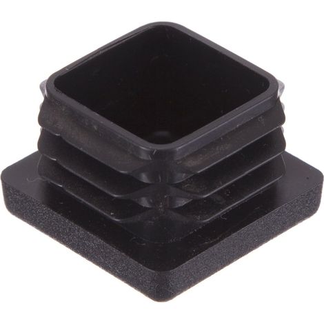 16 Pièces -  Bouchons Embouts Carrés Nervurés Pour Pieds Tubulaires De Meubles, Tables & Chaises (16mm, Noir)