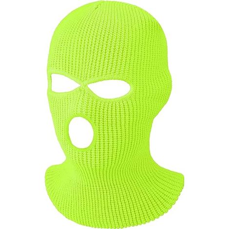 Balaclava Tricotée - Couvre-visage Intégral 3-Trous - Pour Ski et Sports Extérieurs - Noir Gris Rose Foncé Jaune Fluorescent Violet Clair - 1 Pièce