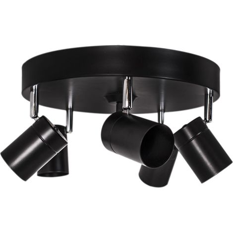 By Rydens Correct plafonnier 5 spots noir/chrome 30cm
