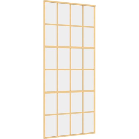 Maison Exclusive - Porta Scorrevole Dorata 90x205 Vetro Trasparente ESG Alluminio