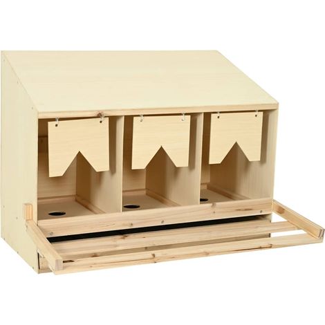 Maison Exclusive - Casetta Cova per Galline 3 Scomparti 93x40x65 cm Legno di Pino (1/5)