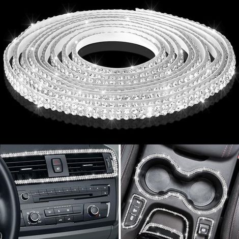 Adesivi per auto, adesivi decorativi per auto, adesivi per auto da 5 m, decorazione auto, adesivi glitterati a forma di diamante, interni auto, esterni auto (1/5)
