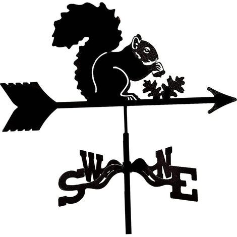 Girouette en Métal, Girouette De Jardin, Girouette Con Support pour Extérieur, Ferme, Cour, Jardin, Tonnelle- écureuil (1/5)