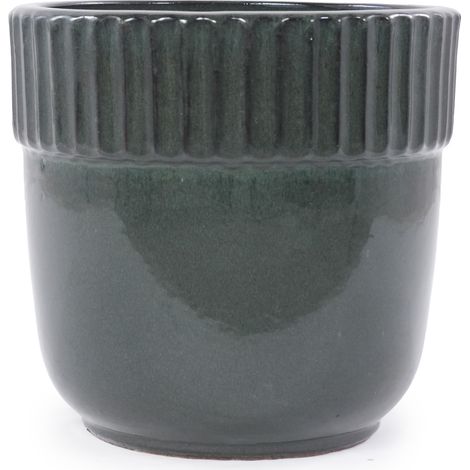 GagaPot de fleurs en céramique artisanal Ø 30, 5 cm vert foncé (1/5)