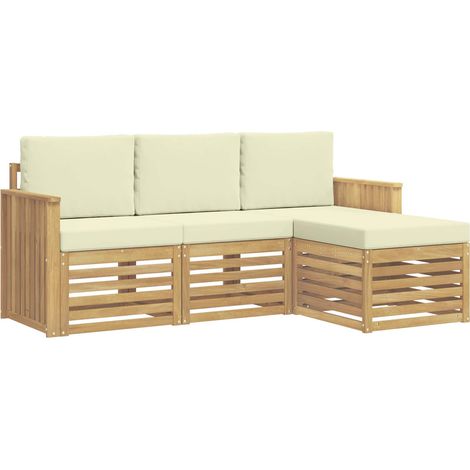 Outdoor Sofa Set 4 pcs White and Cream 189.5 x 122.5 x 73 cm vidaXL (1/5)