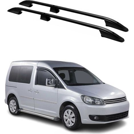 OMAC Barres de Toit longitudinales pour VW Caddy 2010-2015 L1 Aluminium Noir (1/5)
