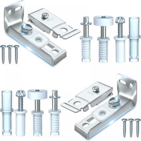 Lot de 2 pièces de rechange pour portes de placard coulissantes pliantes comprenant un support supérieur et inférieur,un pivot de 3/8\ (1/4)