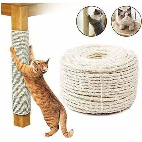 Corde Arbre A Chat,Corde de sisal de chat pour Chat,Solide et Durable pour Corde à griffer,Corde de Jardin,pour Chats,Corde à gratter, groupage de Jardin,décoration de Bricolage de Jardin dômestique-F