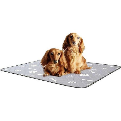 Tapis de propreté lavables pour chien, motif os, réutilisables, absorbants, antidérapants, imperméables et respirants. (1/2)