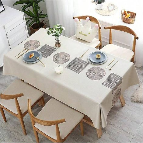 Tovaglia rettangolare in PVC impermeabile, 140 x 200 cm, antimacchia e antigrasso, ideale come tovaglia per la cucina, il bar, ecc. (UN) (1/4)