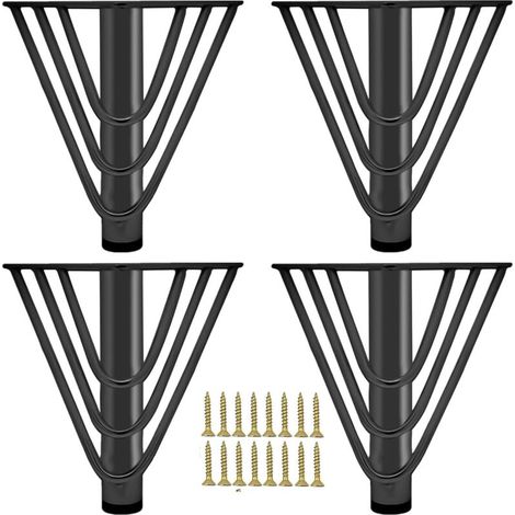 4 Stück Möbelfüße Metall Schrankfüsse Schwarz 18cm Tischbeine mit Schrauben Möbelbeine für TV-Schrank Sofa Bett
