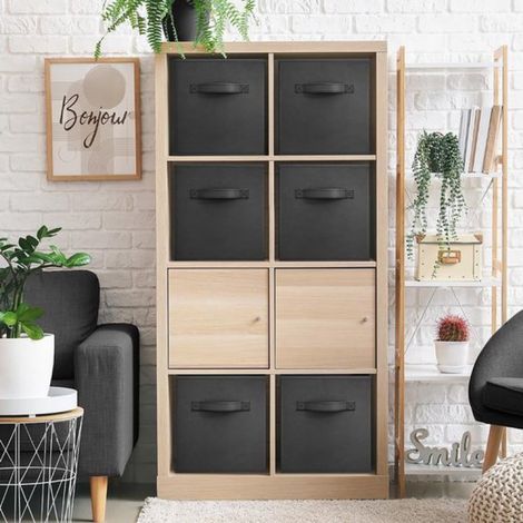 Boîte de rangement pliable - Boîte de rangement en tissu - Boîte de rangement avec poignée - Panier de rangement divers - Organisateur de rangement - Lot de 6 cubes de rangement pliables - Panier de r (1/4)