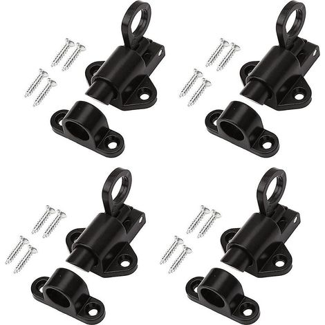 Lot de 4 verrous de sécurité en alliage d'aluminium noir pour fenêtres et portails. (1/4)