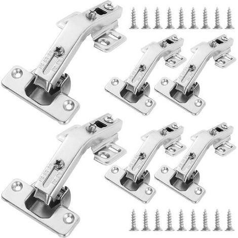 Set mit 6 Lazy-Susan-Scharnieren für Schranktüren, Eckscharniere, selbstschließend, verdecktes 135°-Lazy-Susan-Scharnier, für rahmenlose Küchenschranktüren (1/5)