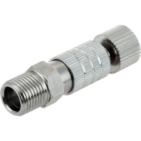 Adaptateur De Dégagement Rapide - Pour Aérographe - Raccord Air 1/8 Pouces Bsp - En Acier Inoxydable Et Cuivre - 4 X 1 Cm - 1 Pièce (1/5)