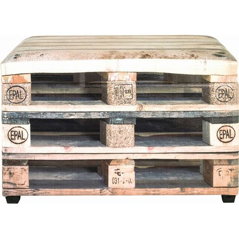 Coffre de rangement en MDF et tissu coloris naturel - Dim : L65 x P40 x H42 cm -PEGANE -