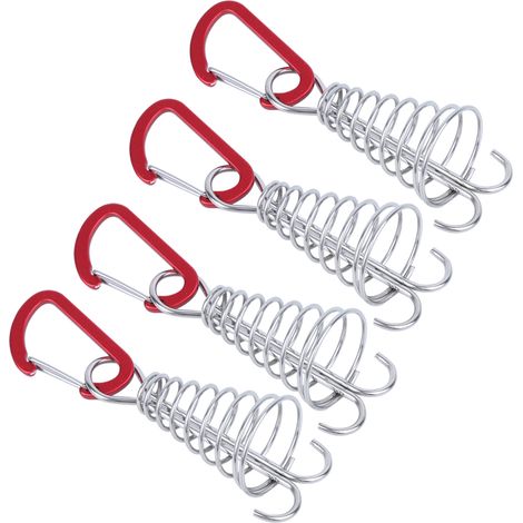Clou à ressort en acier inoxydable pour tente de camping extérieure, boucle pour corde de vent, accessoires de palette (1/5)