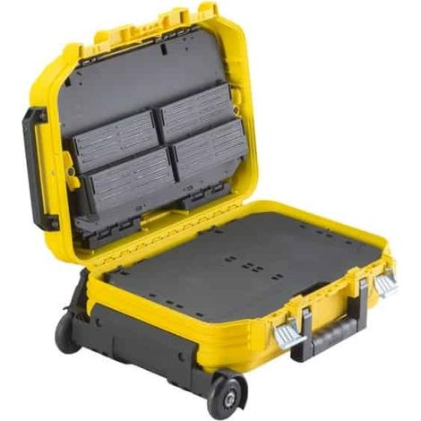 Stanley – Valise de maintenance à roulettes FatMax – Structure en accordéon – 3 compartiments amovibles – Corps en polypropylène renforcé