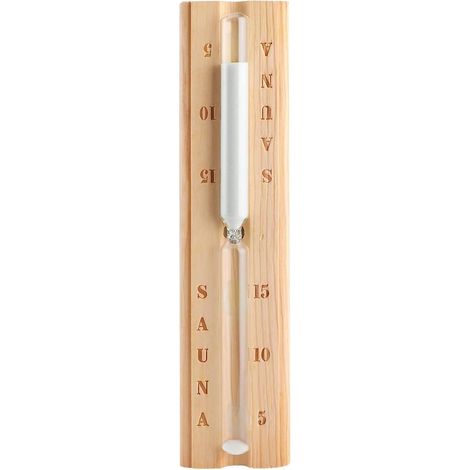 1 - Sablier - Accessoire Sauna - Minuteur 15 Minutes - Bois De Pin Résistant Chaleur - Pour Spa Et Cabine - Naturel - 30x6.5x3.5cm