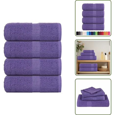 vidaXL Seiftücher 4 Stk. Lila 30x30 cm 360 g/m² 100% Baumwolle (1/5)