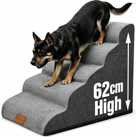 Dog Sofa Step 62cm High for Raised Bed Dog Access Ramp High Density Foam with Washable Cover, Non Slip Steps for Dogs (1/5)