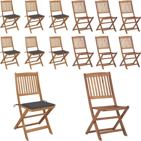 Klappbare Gartenstühle 6 Stk. mit Kissen Massivholz Akazie - Gartensessel - Gartenstühle - Klappstühle - Holzsessel - Outdoor Möbel - Home & Living (1/5)