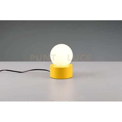 COUNTESS LAMPADA DA TAVOLO BASE IN METALLO GIALLO CON VETRO BIANCO ACCENSIONE TOUCH H. 17CM  1 LUCE ATTACCO E14