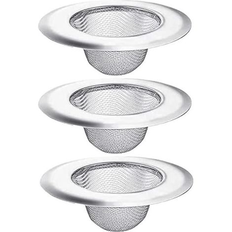 Lot de 3 filtres en acier inoxydable pour évier de cuisine, salle de bain, douche 673 (1/4)