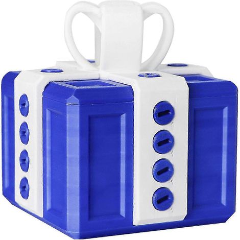 (Blanc Bleu) Boîte à vis imprimée en 3D - Blague - Boîte cadeau de Noël amusante avec des vis pour des cadeaux farceurs (1/3)
