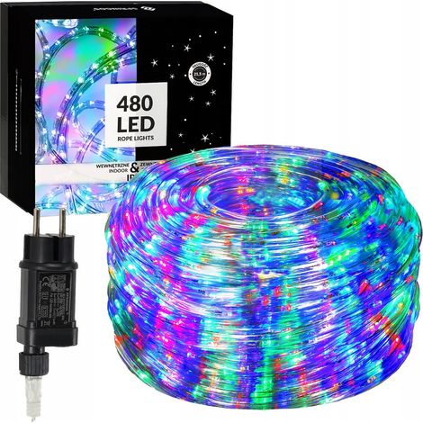TUBO LUMINOSO ESTERNO 480 LED LUCI MULTICOLORE 20M NASTRO LUMINOSO IP44