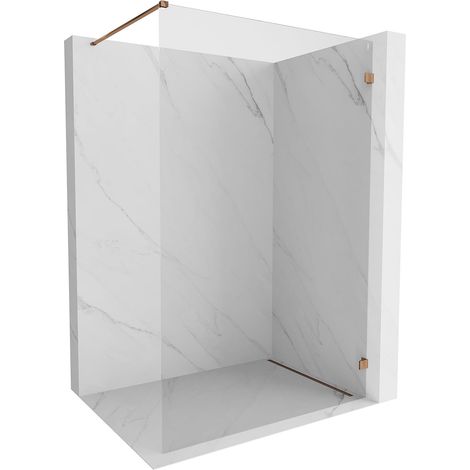 Mexen Lunar pared de ducha Walk-in derecha 50 x 200 cm, transparente 8 mm, oro rosa - 830-050-000-60-00-P (1/5)