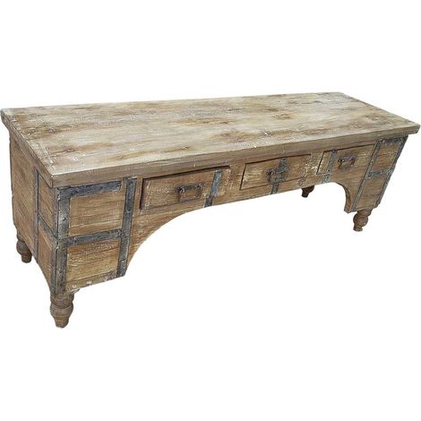 Mueble bajo de madera artesanal 165-175x45x57h cm (1/5)