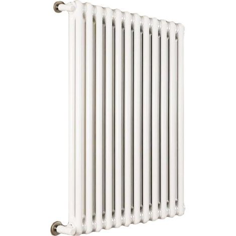 Ardesia radiatore tubolare 2 colonne 18 elementi h.600 - colore bianco RAL9016 - completo di tappo cieco e riduzioni da 1/2" 3541700026719 (1/4)