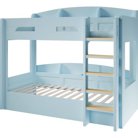 Litera con cama inferior y puerto USB, almacenamiento, azul claro (1/5)