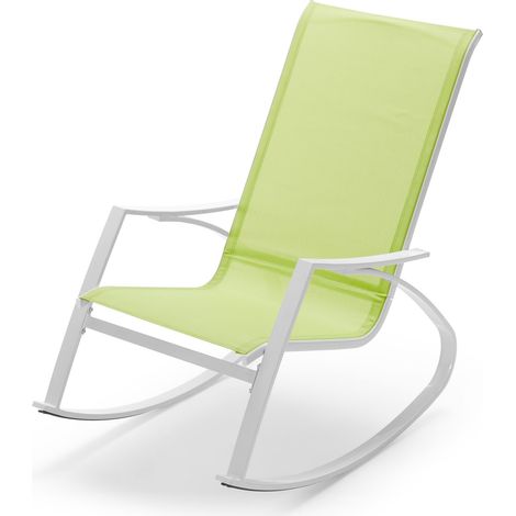 Sedia a dondolo con braccioli color lime sedia relax per casa e giardino