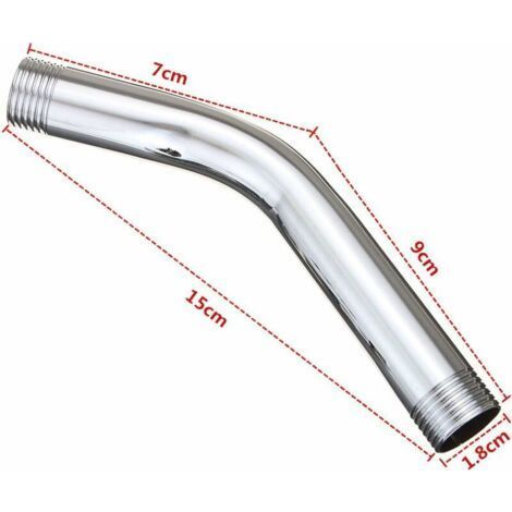 Flexible de douche coudé supplémentaire pour bras de douche en acier inoxydable, 15 cm – Raccord G1/2 – Installation facile pour les pommeaux de douche standard (1/4)